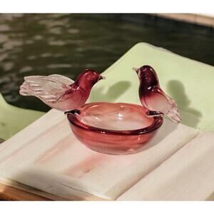 Murano Art Glass Bird Bath Produced By Salviati